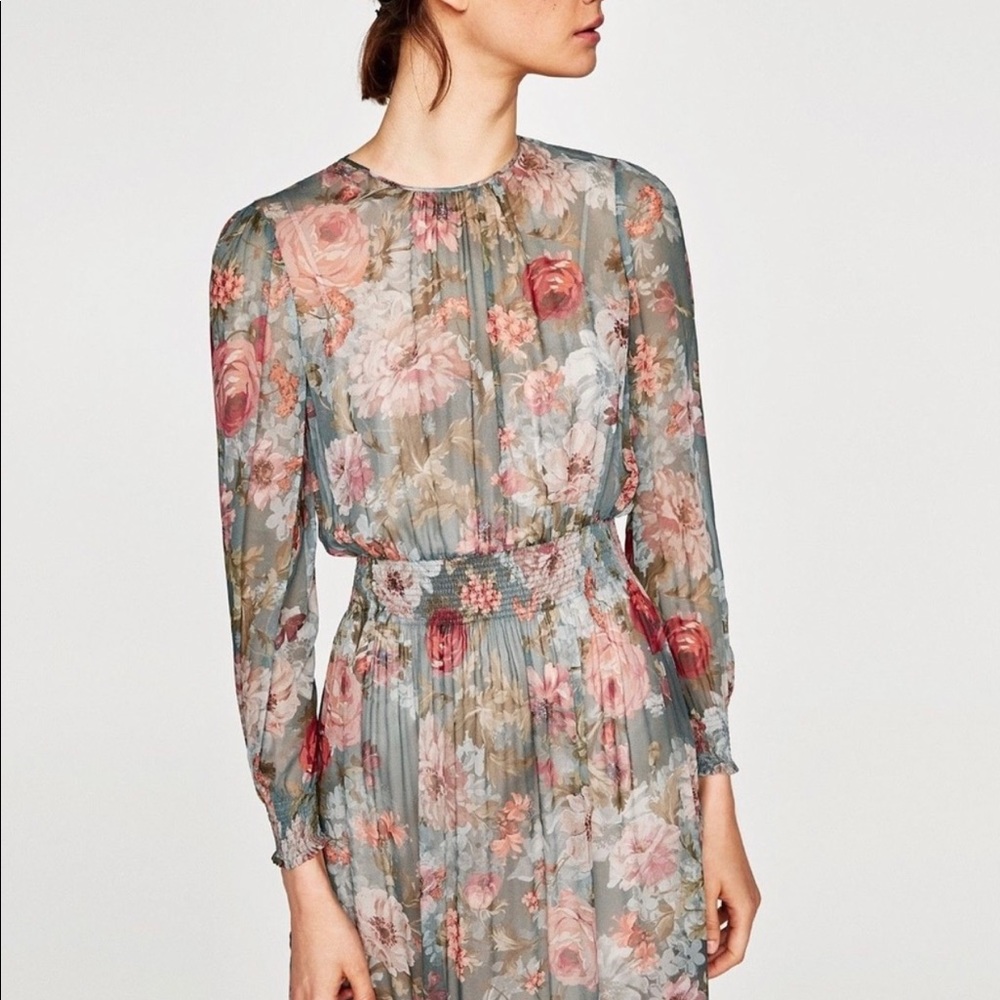 Zara floral dress as seen on Queen Letizia